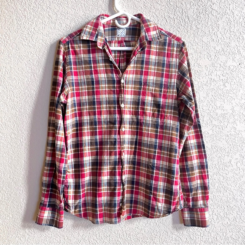 Kiel James Patrick Shirt Mens M Indian‎ Madras Red Plaid Button Down Long Sleeve